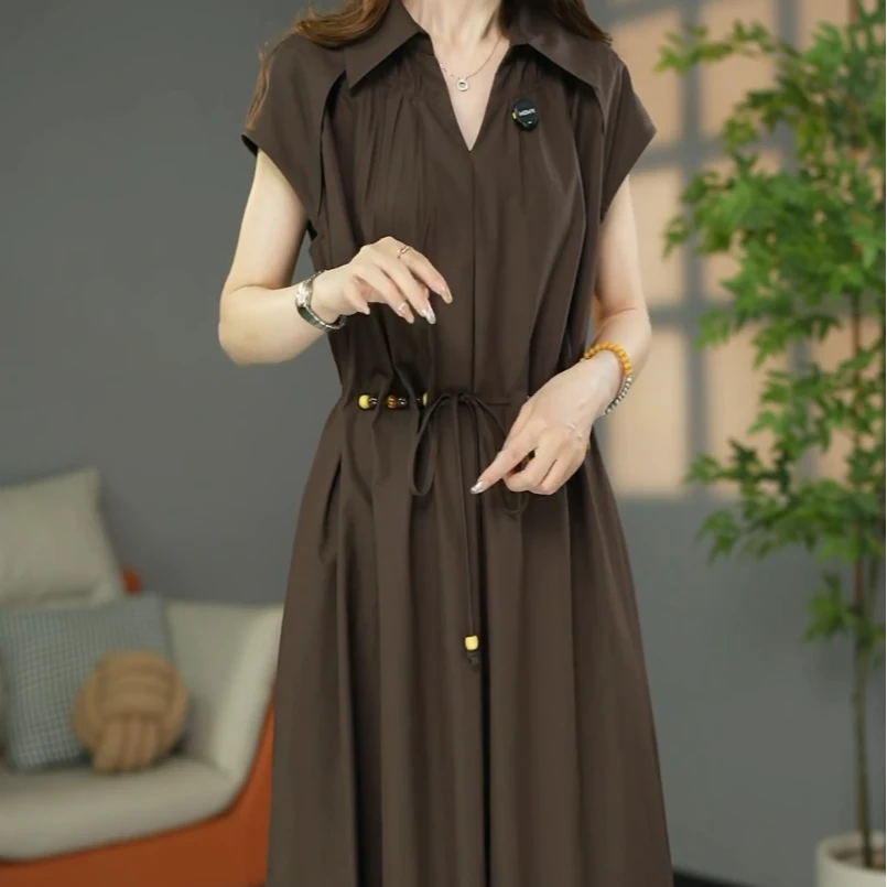 原创设计师款高货欧版宽松洋气设计高级感连衣裙长裙