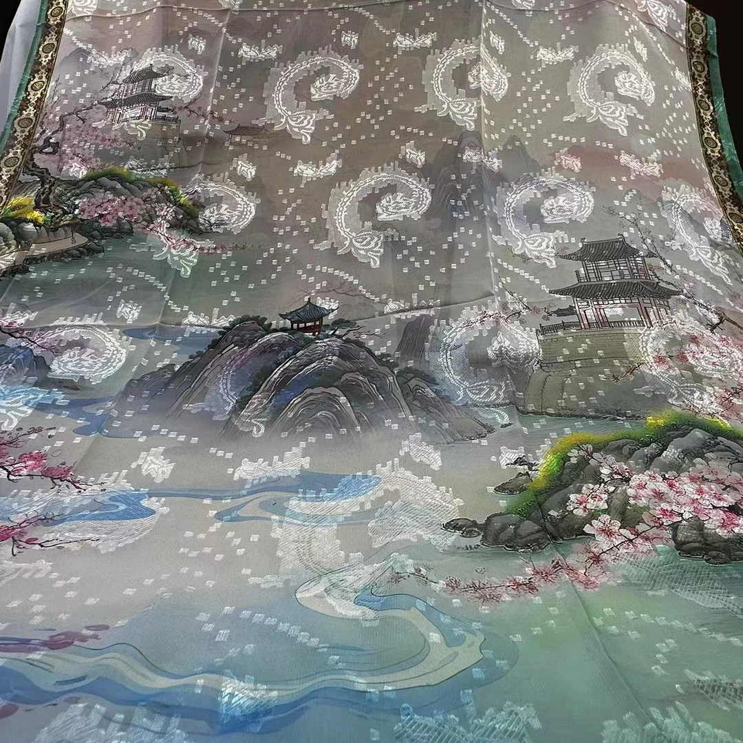 【桃溪幽梦】A129冬季春秋经典时尚优雅方巾百搭气质护颈薄款丝巾