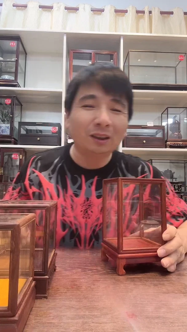 花梨木类10*10*14玻璃罩634