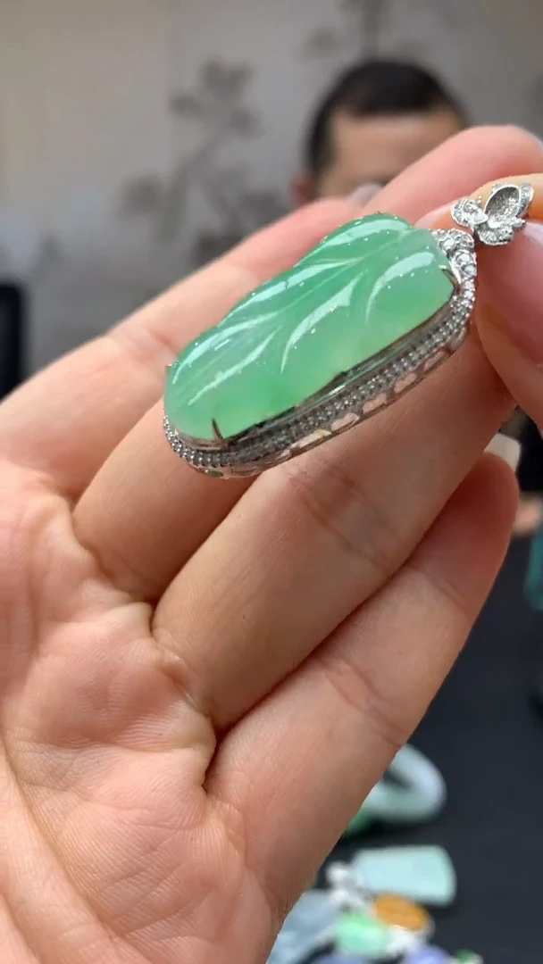 【闪购商品】翡翠颈饰18K金镶嵌9-天然翡翠