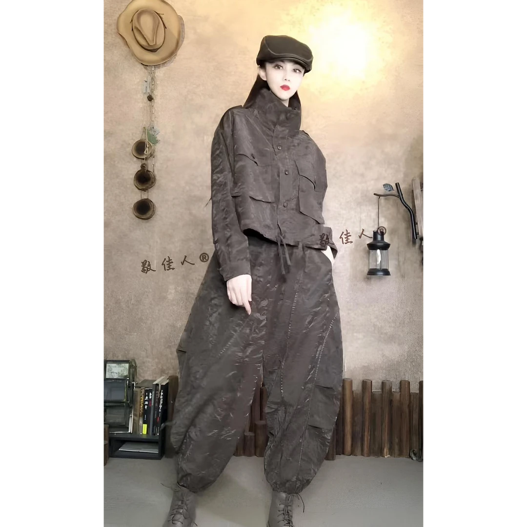 原创设计师款春季新款高端时尚宽松版冬季秋冬复古女装休闲立领