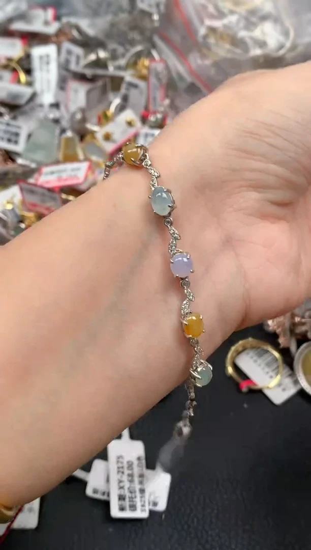 翡翠戒指银S925镶嵌天然A货缅甸翡翠