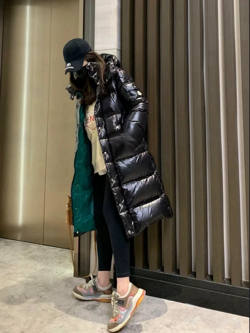 【绿底长款】法式秋冬休闲保暖长款连帽 YZ24K00960