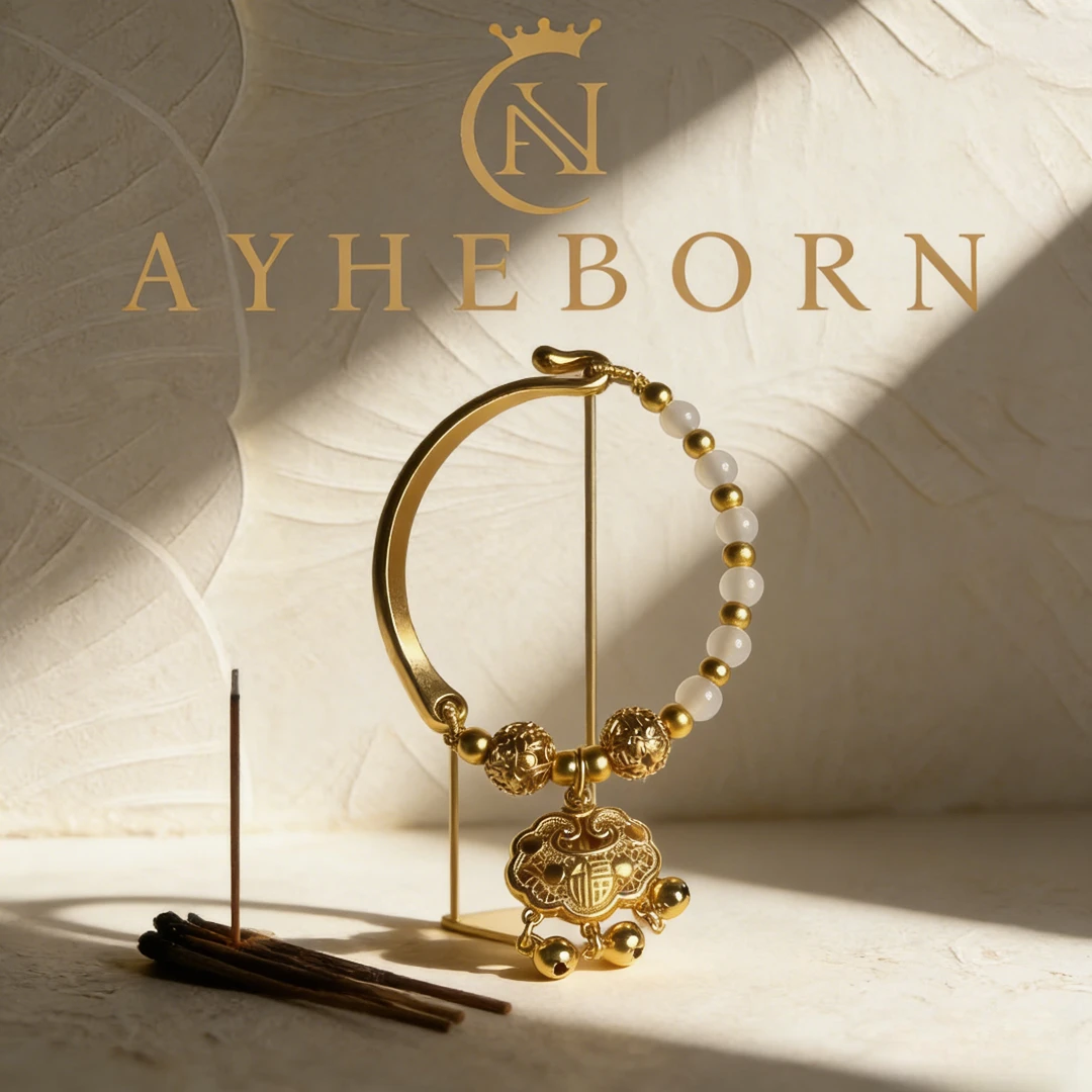 艾赫本AYHEBORN-古法平安锁半镯-LZ760032