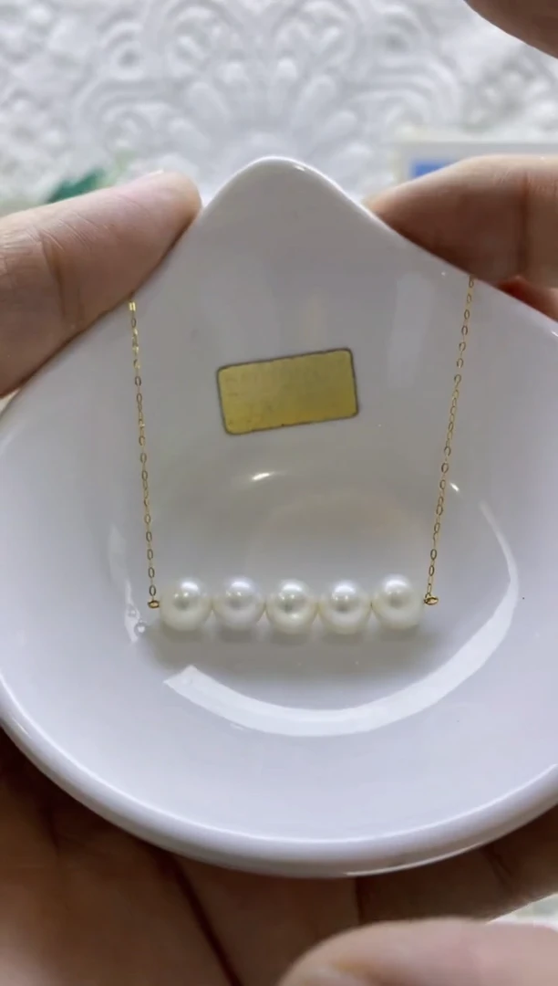 18K金镶嵌淡水珍珠BG珍珠吊坠赠链@@V1482