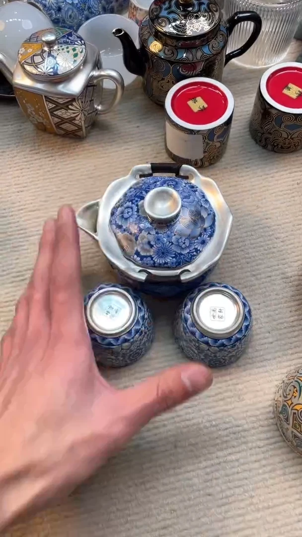 【闪购商品】瓷片@@@@@@@@@@@手抓万花银壶