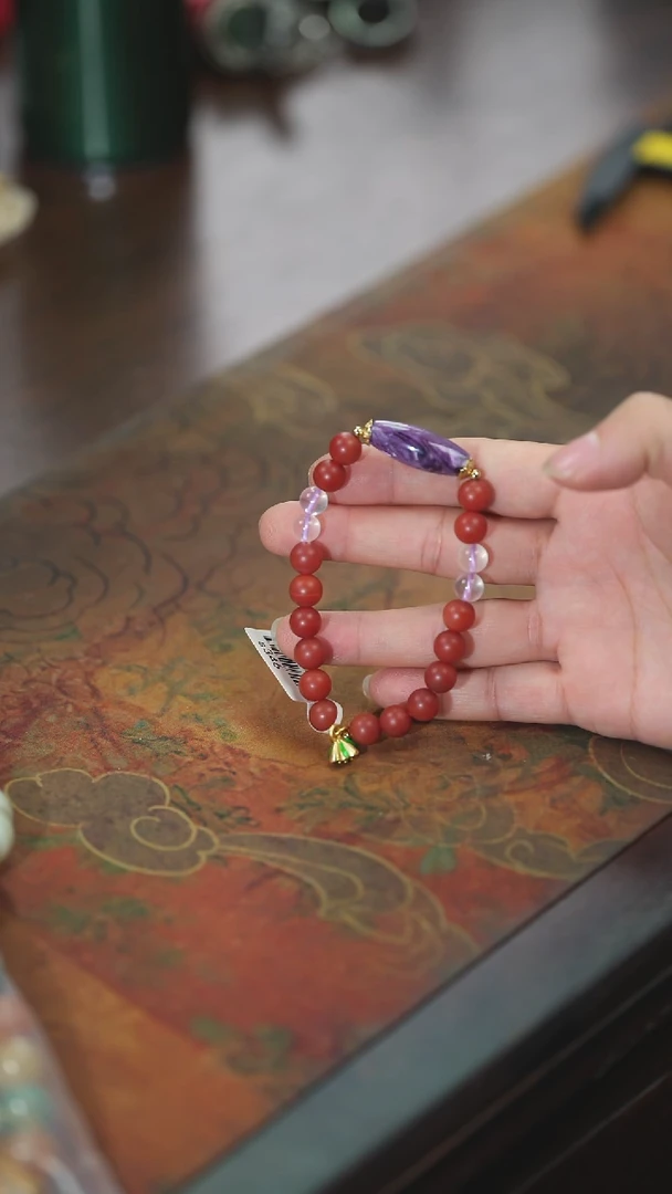 【闪购商品】查罗石（紫龙晶）手串未镶嵌老糖球@@s346