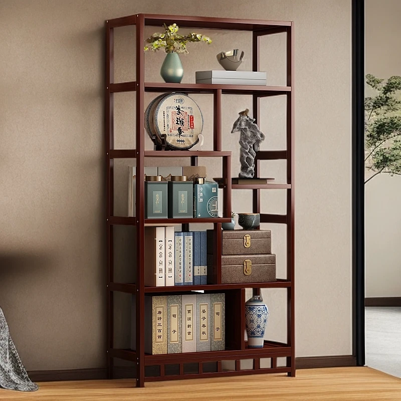现代新中式茶道博古架客厅多宝阁置物架非实木茶具茶叶展示柜隔断