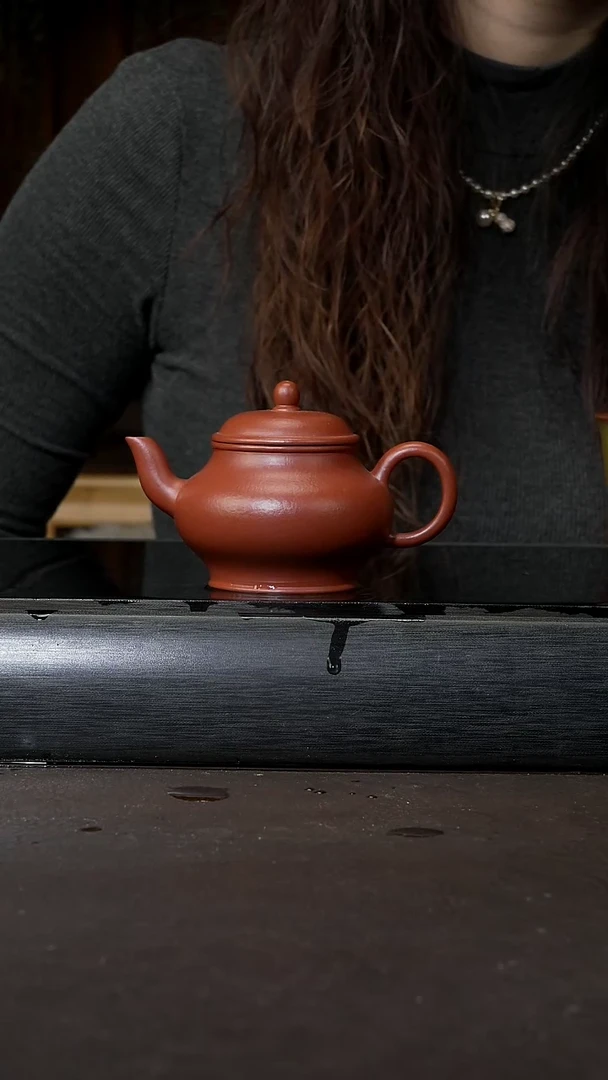 【闪购商品】紫砂茶杯朱泥 高虚扁 130cc 031