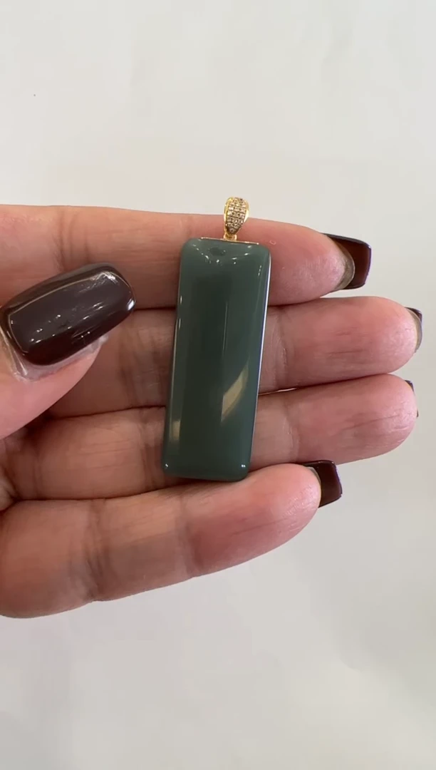吊坠(不含链)未镶嵌和田玉粉青无事牌吊坠