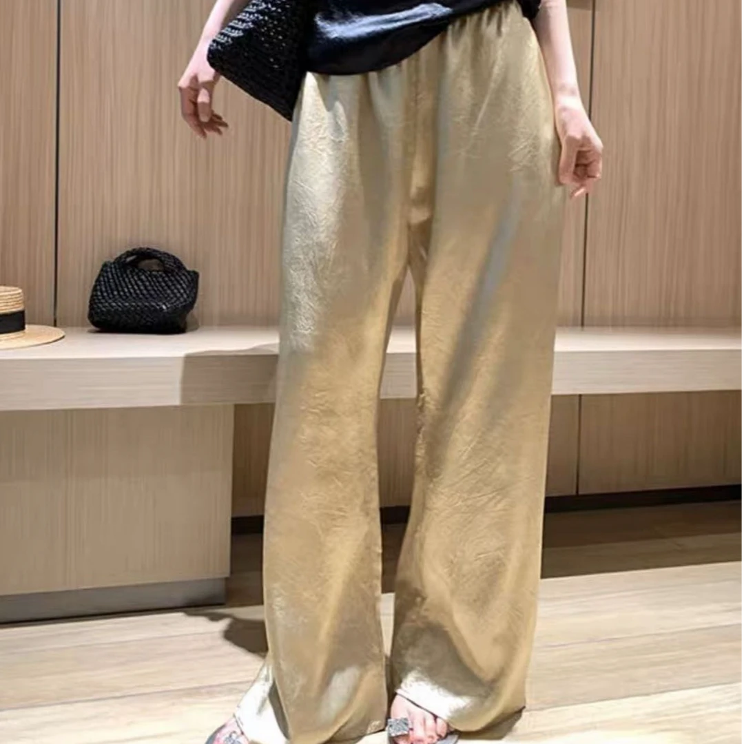 夏季阔腿裤休闲裤宽松莫奈花园风显瘦