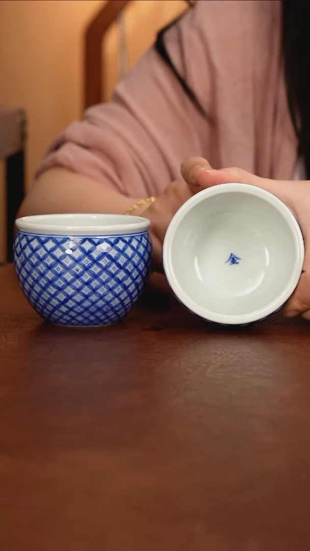 景德镇瓷器，青花瓷手绘茶具~金