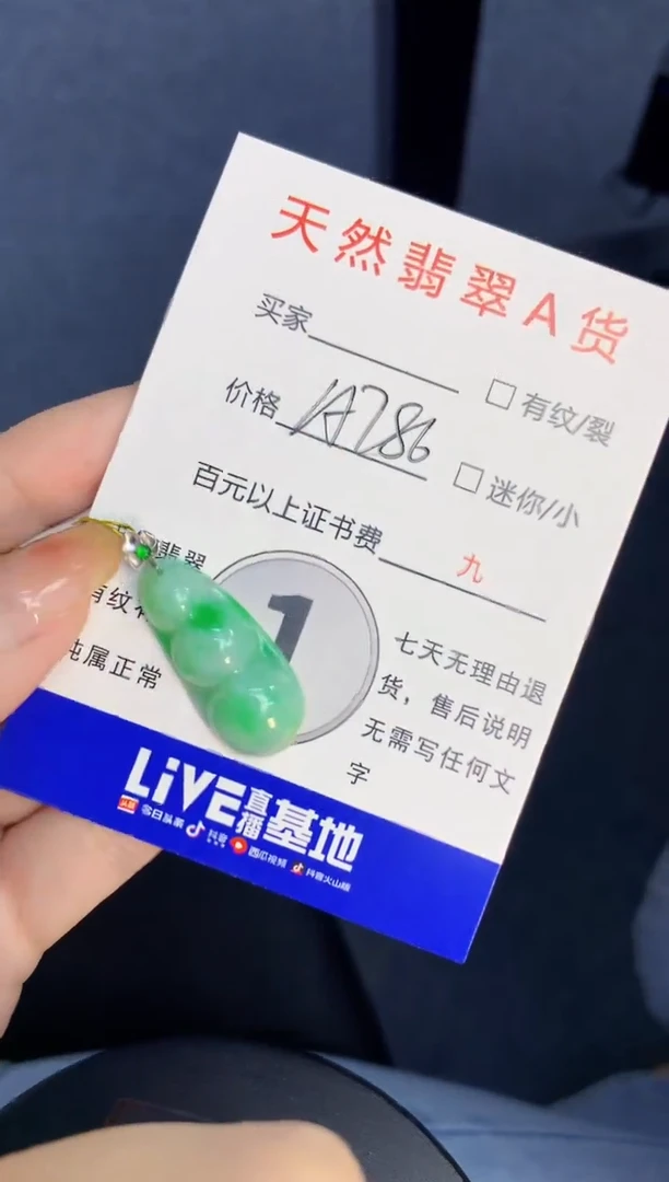 颈饰18K金镶嵌翡翠天然缅甸A货翡翠