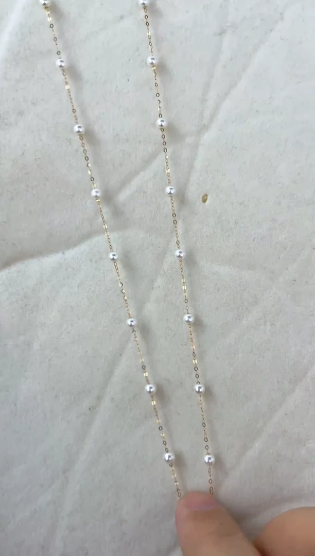 【闪购商品】淡水珍珠颈饰18K金镶嵌项链
