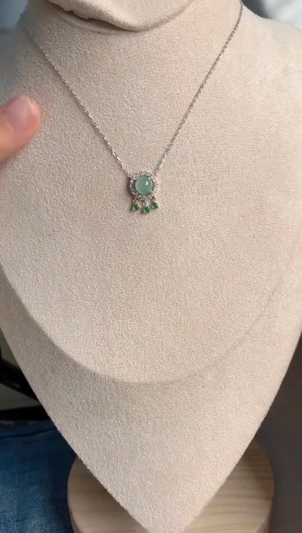 【闪购商品】翡翠项链银S925镶嵌3号