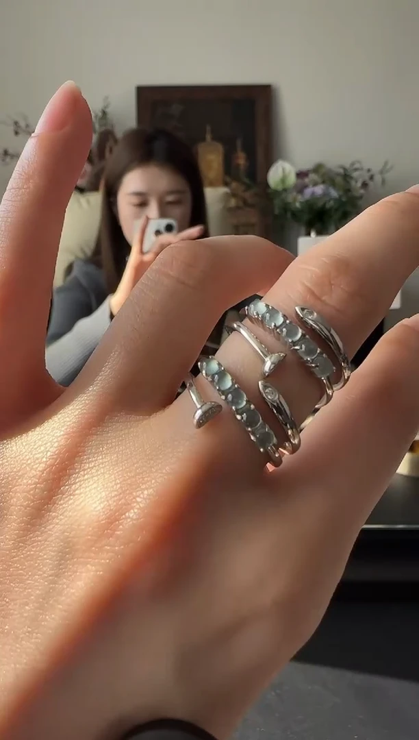 【闪购商品】翡翠戒指银S925镶嵌银镶多样性发其一