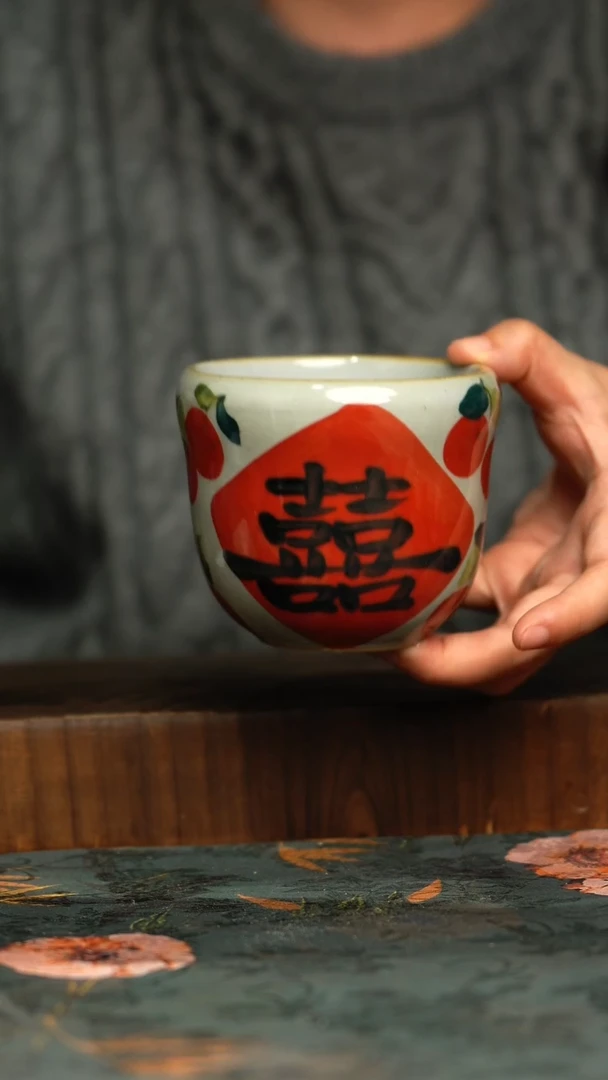 杯釉下彩手工手绘同款陶器