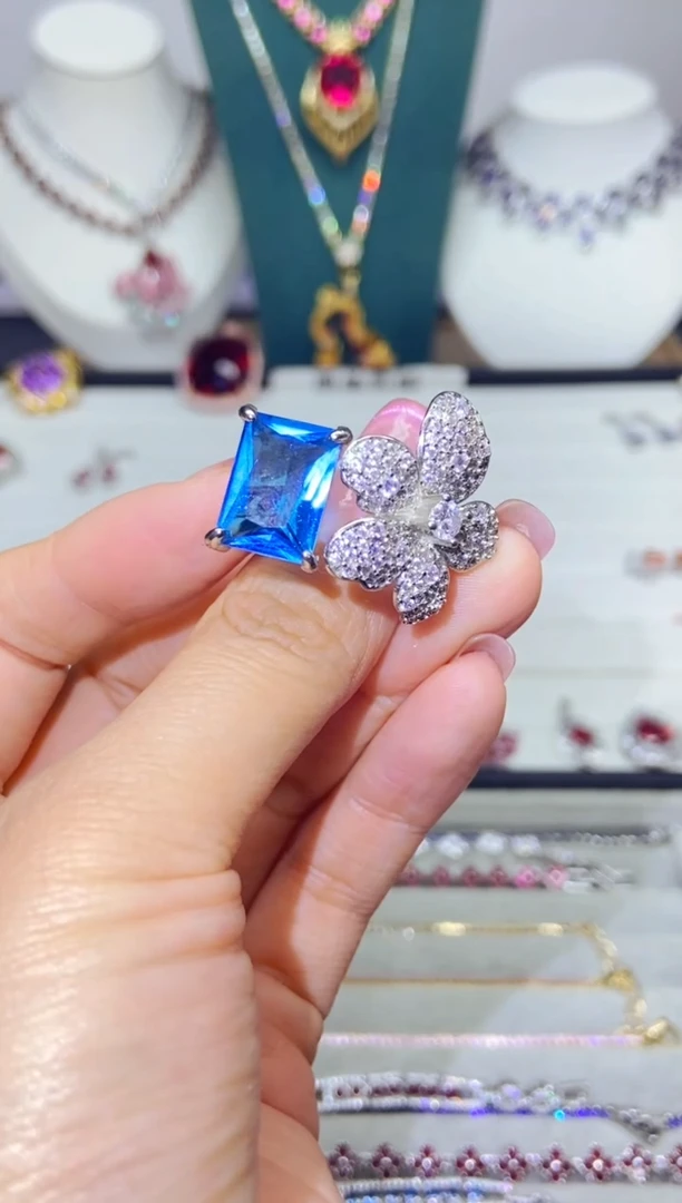 银S925镶嵌耳饰紫晶1