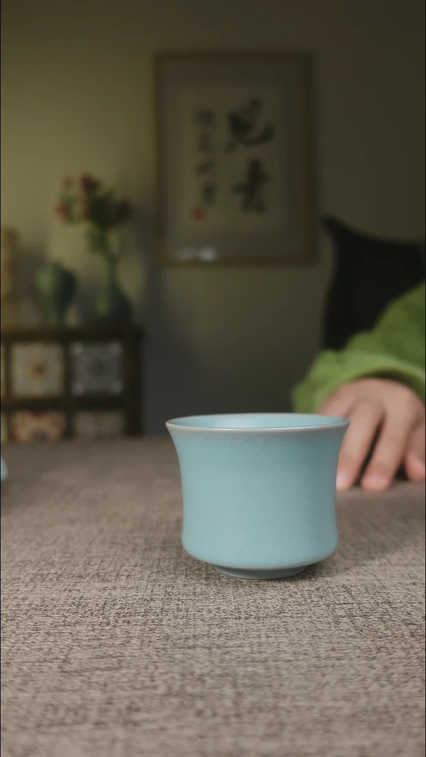 【闪购商品】杯子仿古天青束腰杯