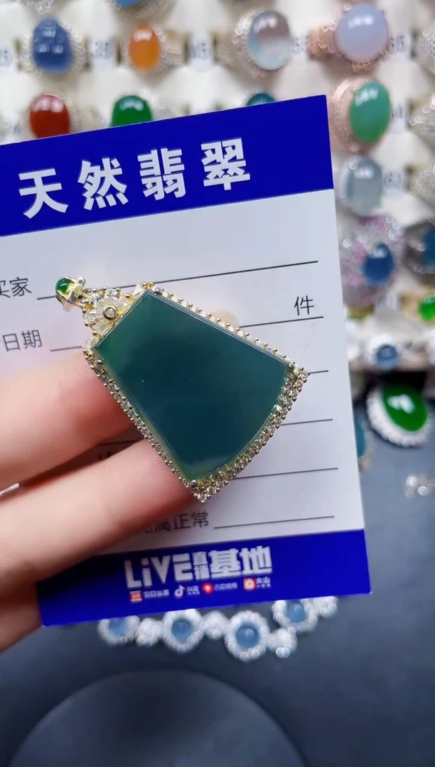 颈饰银S925镶嵌翡翠110