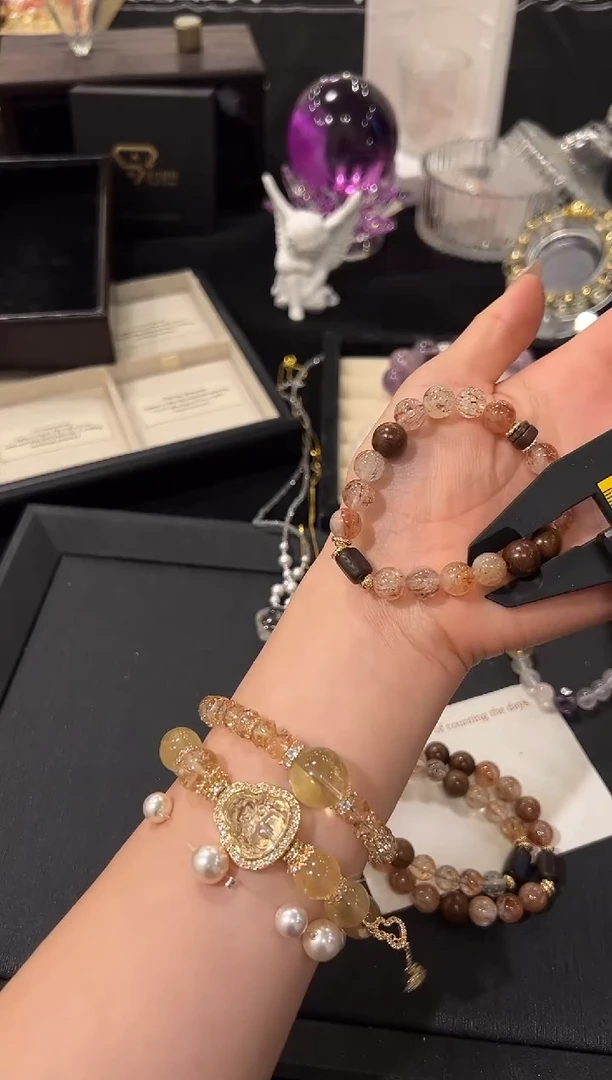 未镶嵌手链水晶黑金超期设计款手串