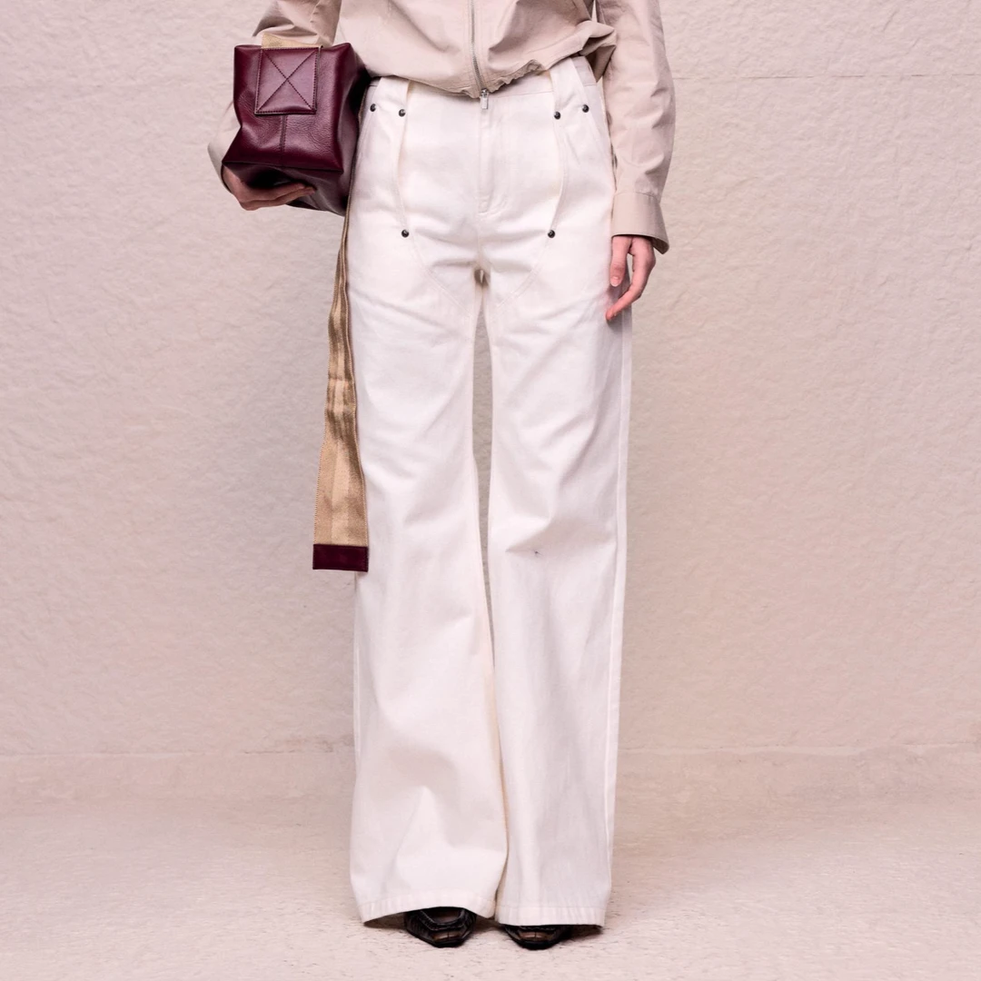 【顾文婷推荐】YOUWEI有尾 西部风切割牛仔喇叭裤 Y5124310