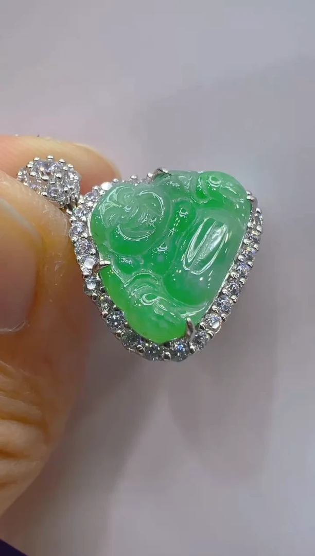 吊坠(不含链)银S925镶嵌翡翠多样性团购发一件