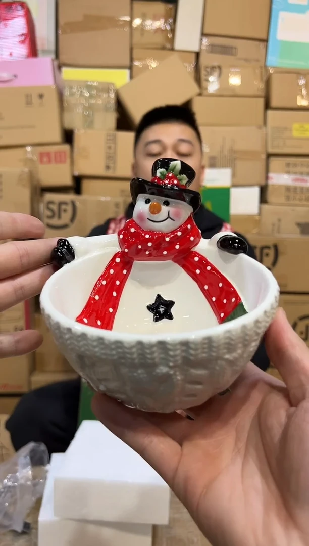 【闪购商品】杯陶瓷原盒雪人碗