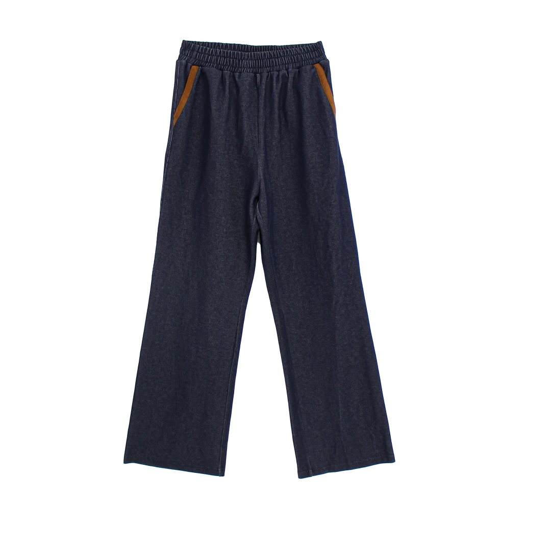 秋季新款休闲裤宽松百搭亚麻高腰垂感阔腿裤168808X027