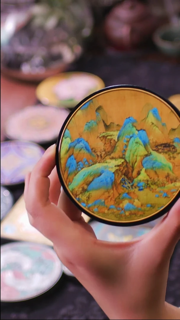 壹藏贰宝千里江山图案杯垫一片