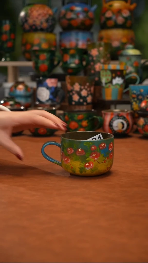 紫砂油画手绘釉下彩