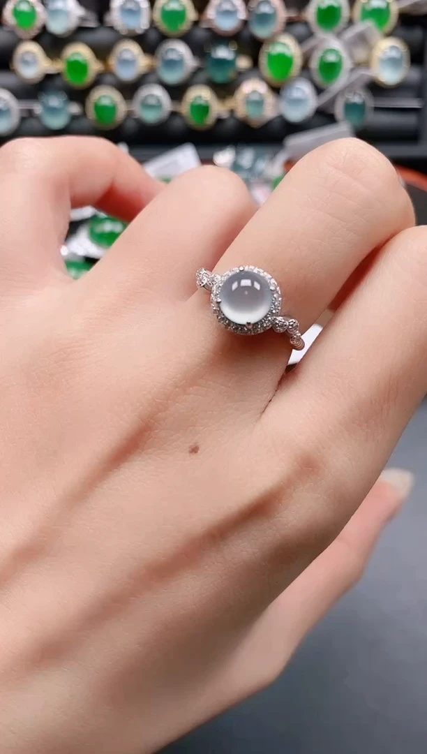 银S925镶嵌戒指翡翠111