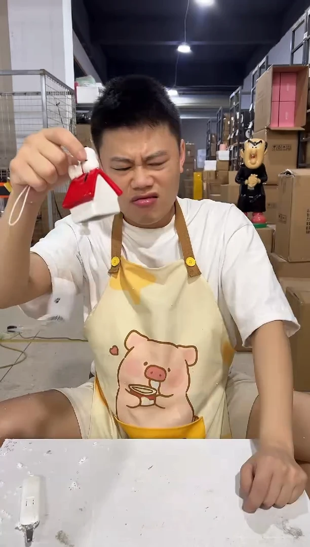 瓷片史努比房子风铃 陶瓷