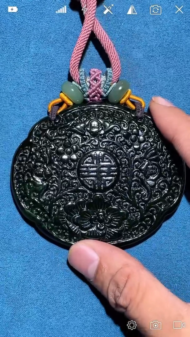 翡翠裸石K****g  平安锁吊坠 HSS