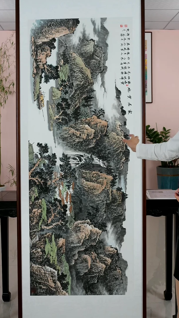 国画兔*兔兔特殊价《家居宝地/张现军》手绘含框223*83厘米