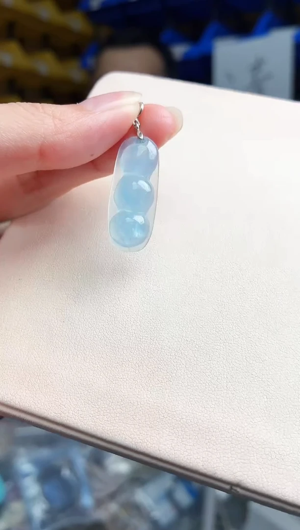 银S925镶嵌吊坠(不含链)海蓝宝石877