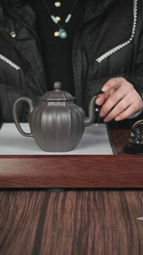 【闪购商品】紫砂茶壶筋纹  太晚   迎台醉客