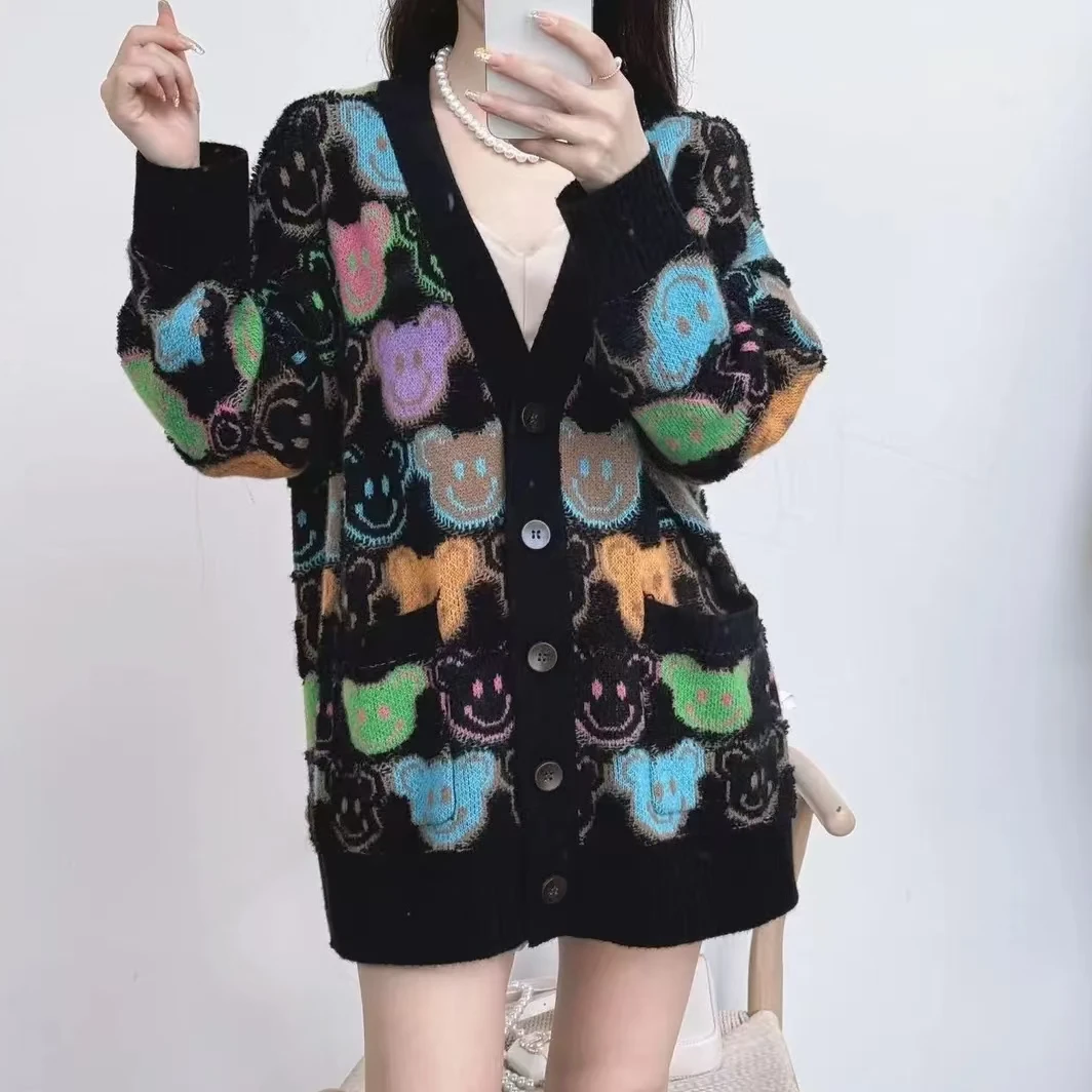 100羊绒✦小熊开衫百搭女士气质秋冬秋季休闲