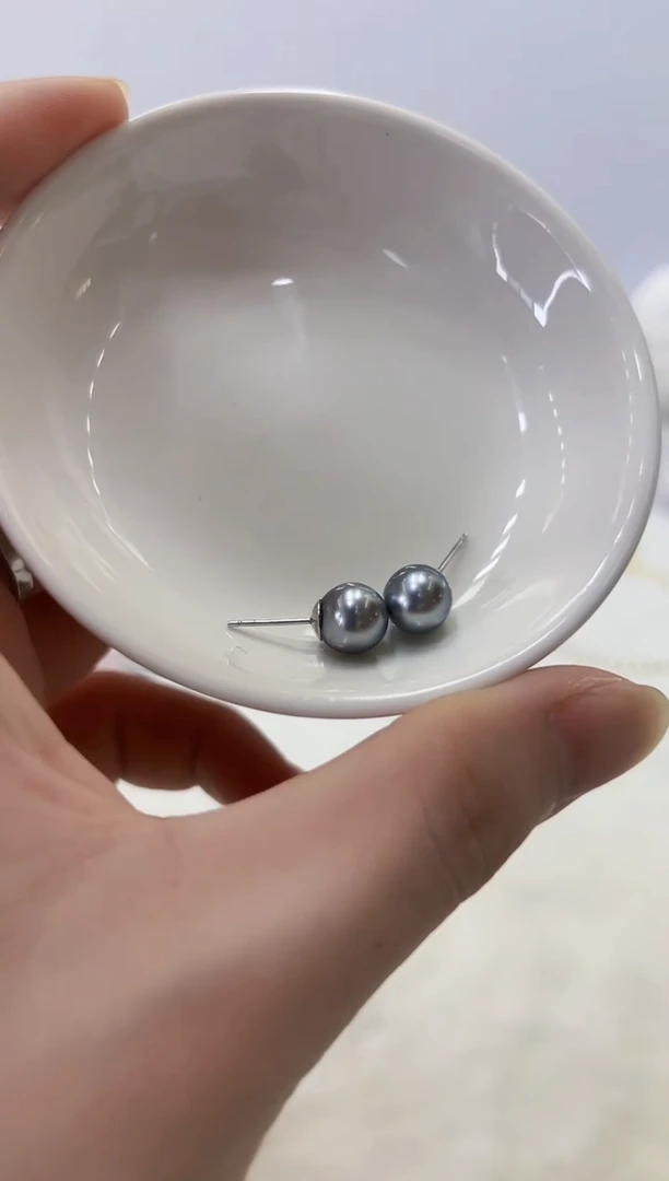 银S925镶嵌海水珍珠DA耳饰8@@he246
