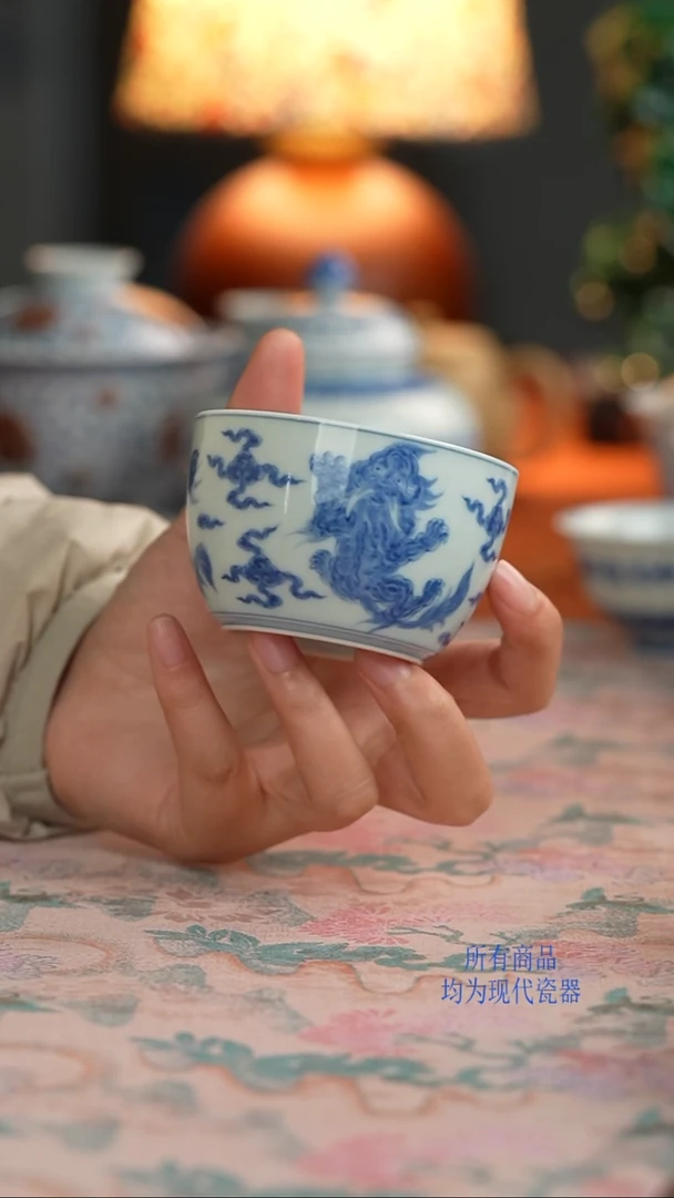 源明青忆三瑞兽缸杯