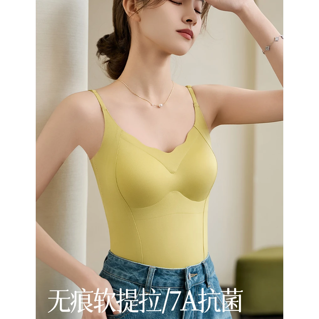 严选福利  聚拢内衣性感内搭法式无钢圈高弹力吊带背心修身型2503