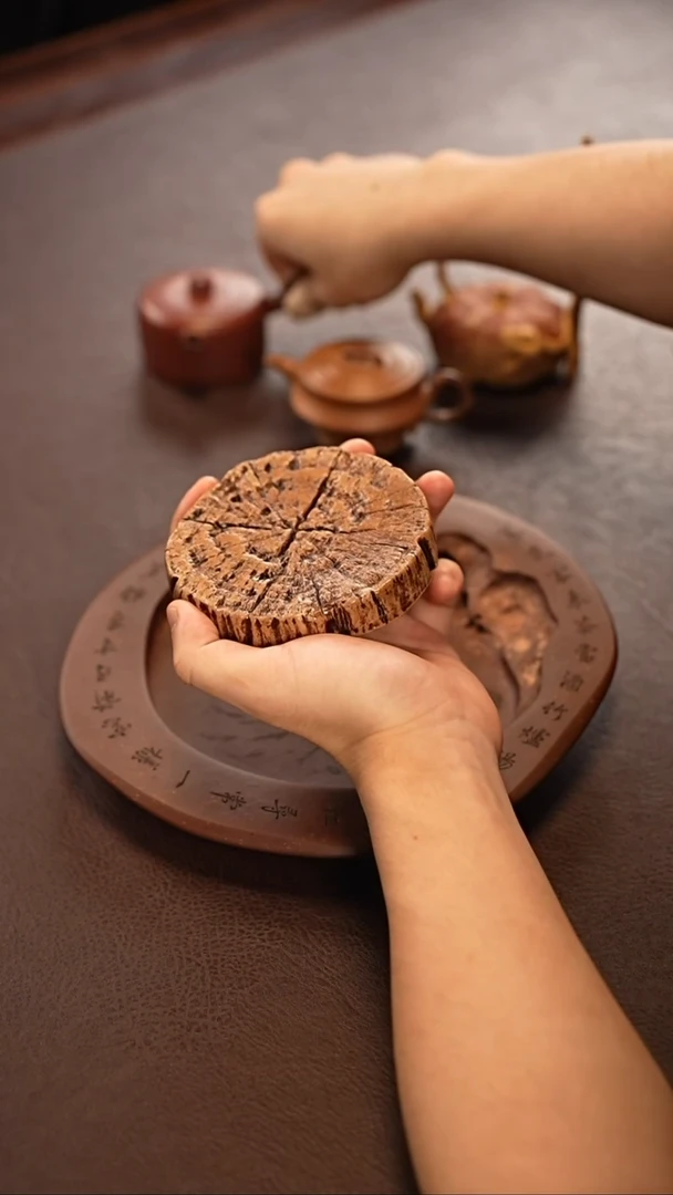 茶壶紫砂木纹盖置
