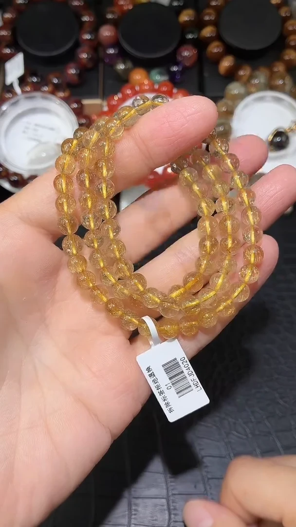 未镶嵌手链水晶金发晶多圈手链A6