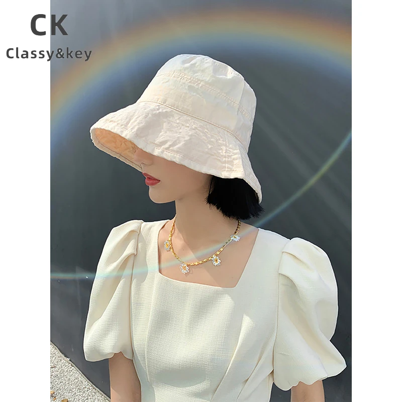 Classy key新加坡设计师联名款夏薄款时尚渔夫帽百搭防晒遮脸盆帽