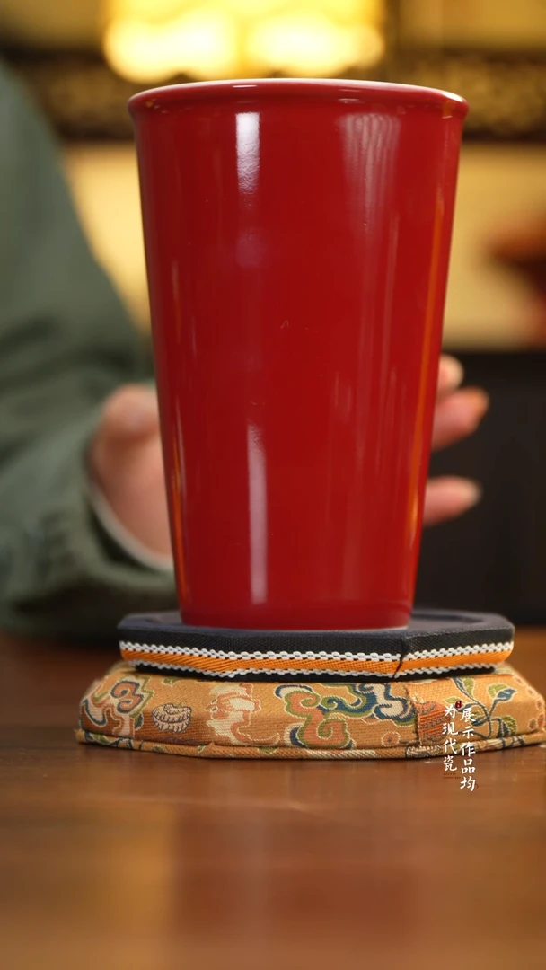 江壶见陶瓷宣德红可乐杯