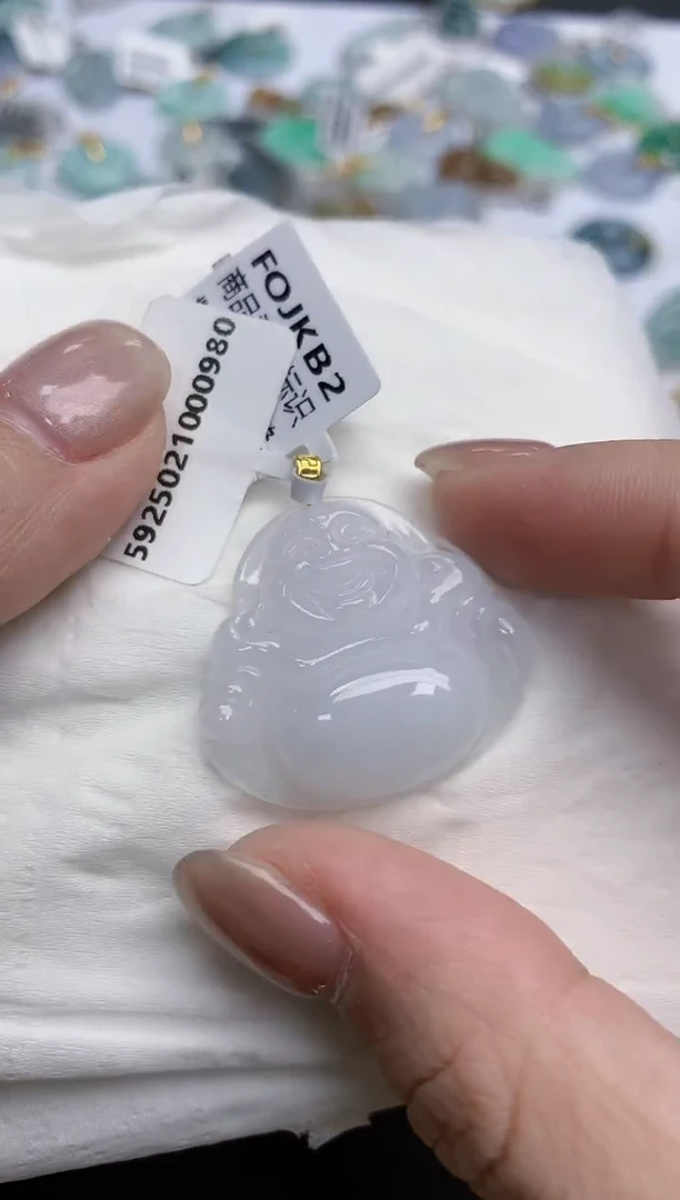 【闪购商品】翡翠颈饰18K金镶嵌天然缅甸翡翠A货