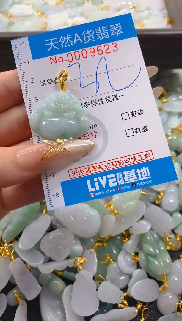 颈饰未镶嵌翡翠净货挂件-9623