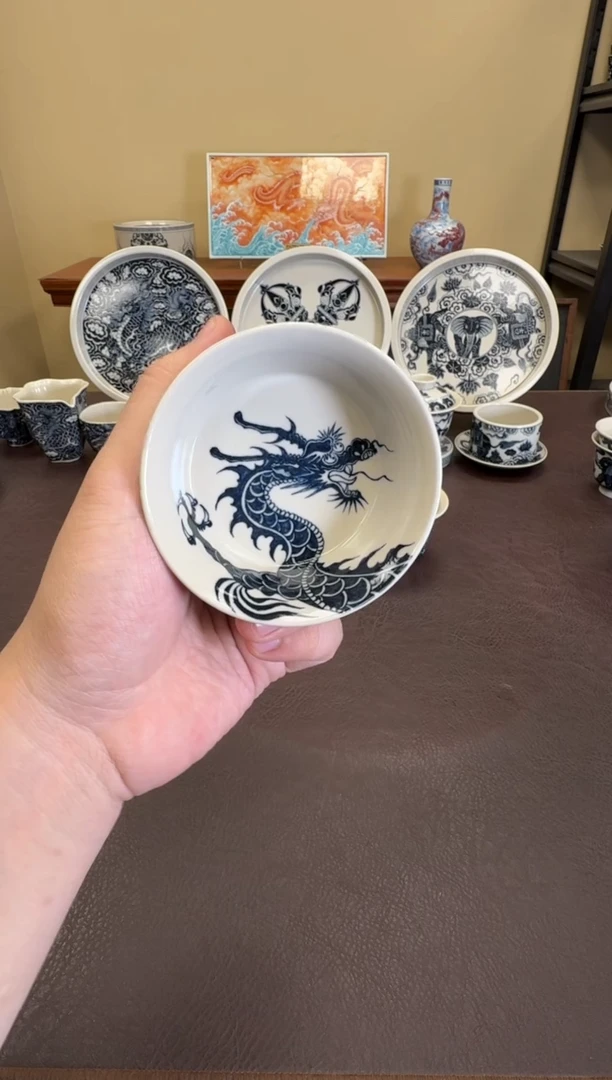 二号釉1351龙纹金鳞盏