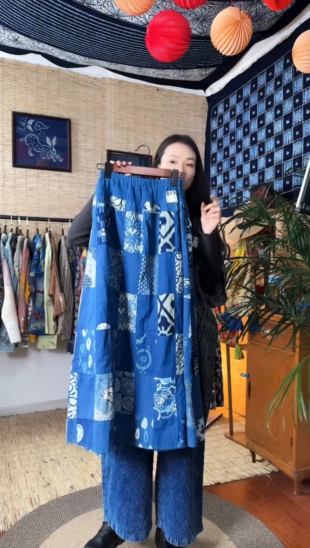 【闪购商品】设计师款蓝百福裙子