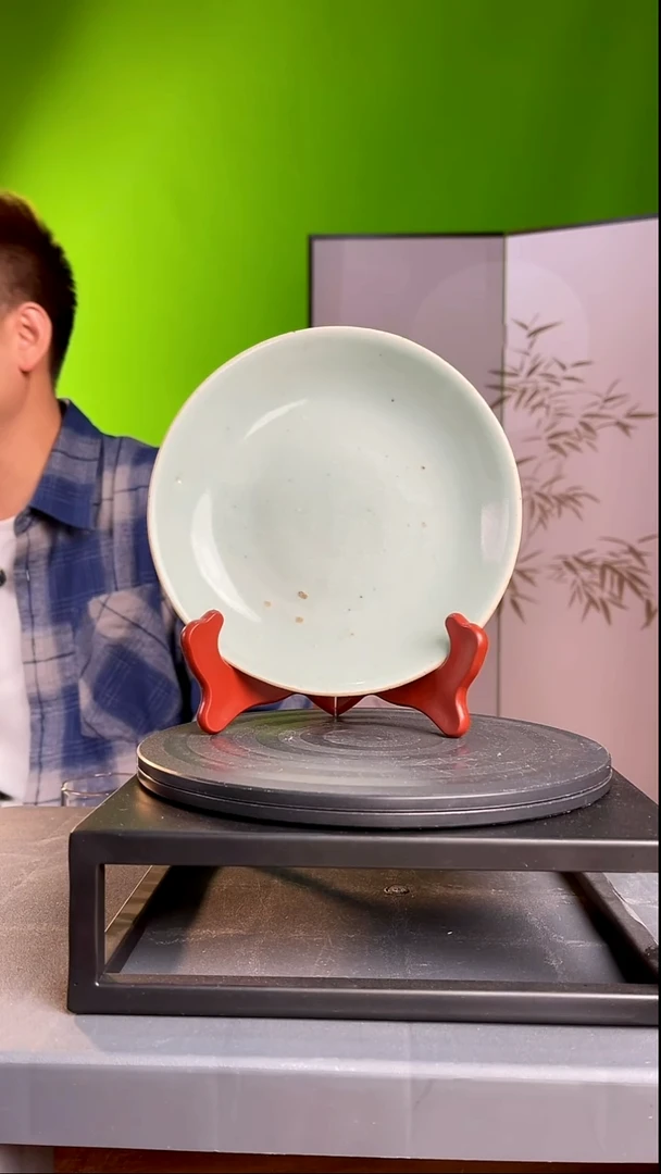 茶器一****猫豆青釉青花款盘子